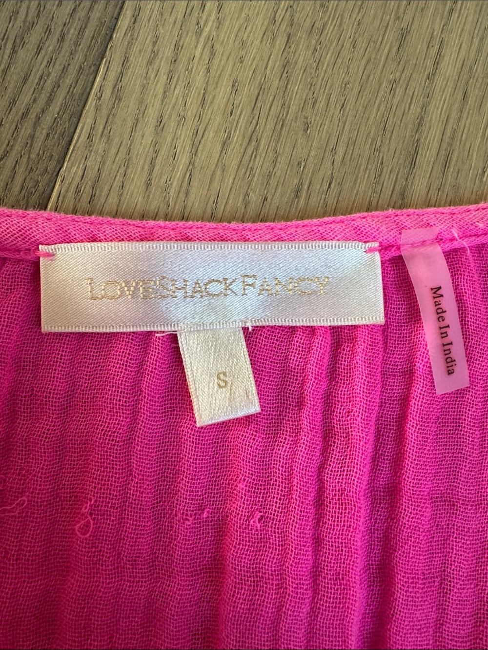 LoveShackFancy Hot Pink Tiered Cutout Mini Dress - Picture 10 of 10